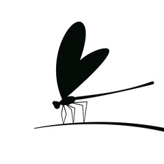 Dragonfly silhouette icons. Vector Illustrations.
