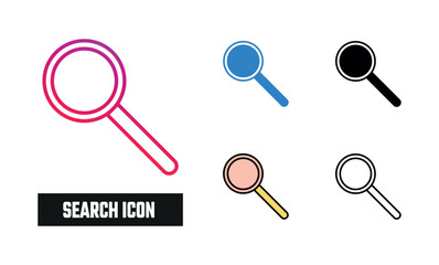 Search Icon Set Vector Illustration