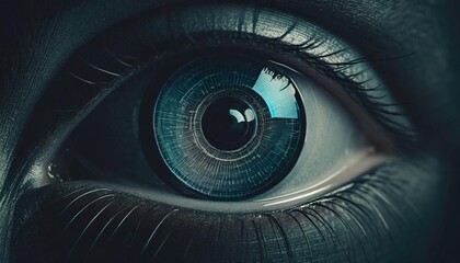 futuristic eye scan technology background concept generative ai