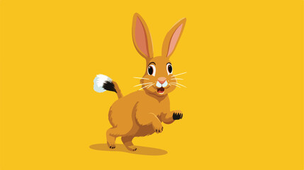 Illustration a cheerful hare 2d flat cartoon vactor