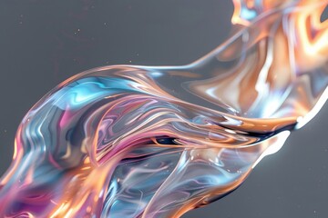Obraz premium Abstract futuristic rigidity on isolated background. 3D rendering colorful gradient wave