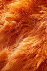 Vivid orange fur texture. Warmth and softness concept. Suitable for design in textile patterns,