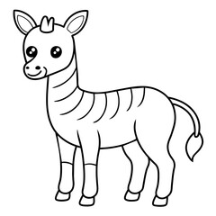 Animal coloring page for kids line art vector