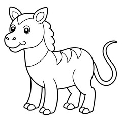 Animal coloring page for kids line art vector