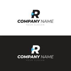 Minimalistic R Letter Logo Template. Modern Logo Design Concept