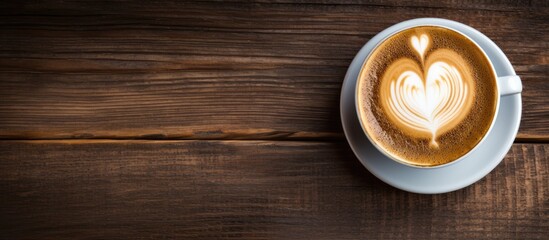 Hot coffee cup heart foam