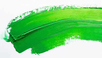 green stroke of paint texture isolated on white background , generated by AI