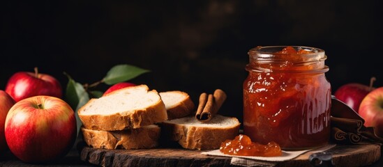 Apples bread jam cutting board