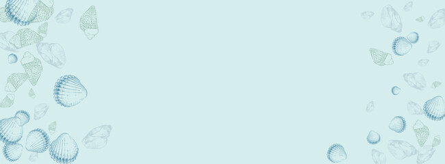 Sandstone Clam Background Gray Vector. Starfish Seamless Pattern. Coastal Texture. Ultramarine Seashell Marine Graphic.