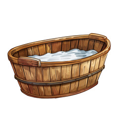 bath cartoon 2D  illustration on white background Looks minimalist.