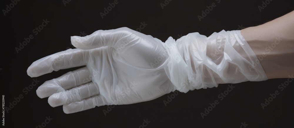 Wall mural hand in white glove with a band