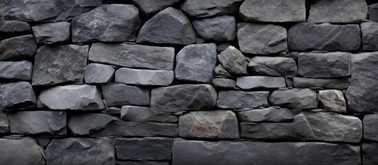Stone wall close-up on dark backdrop