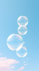 Bubbles 3D rendering, advertising background