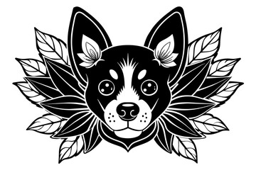 dog-head-with-superimposed vector illustration 