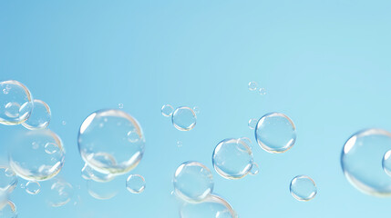 Bubbles 3D rendering, advertising background