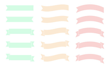 Obraz premium Set of modern simple banner ribbons. Decorative flag, tape for text, price tag, sale label, printable, planner, scrapbook, stickers, weekly days label.