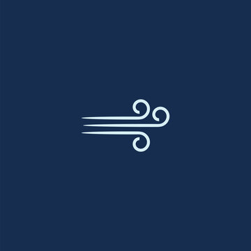 Breeze, wind and other drop elements icon  on blue background
