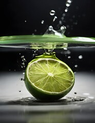 lime falls into the water