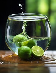 limes in the water glass