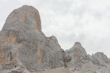 Breathtaking view of the rocky mountains in Naranjo de Bulnes, Asturias, Spain