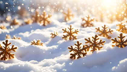Fototapeta na wymiar Winter glitzernde Schneeflocke aus Kristall auf Eis und Schnee, zur gefrorenen Jahreszeit Weihnachten, winterlich weihnachtliche Vorlage in weiß, Hintergründe für Feiertage Grußkarten Grüße 