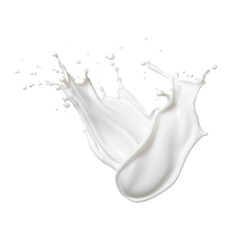 White Yogurt Splash on White Background