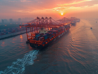 Business Shipping Operations Managed Efficiently at Bustling Port