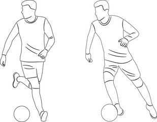 soccer player sketches on white background vector