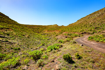 Mountain landscape, Island Lanzarote, Canary Islands, Spain, Europe.