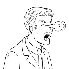 Businessman with popping eyes coloring PNG