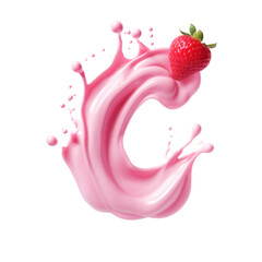 Strawberry Flavored Drinking Yogurt Swirl
