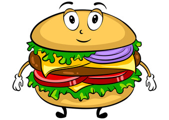 Burger cartoon pop art PNG illustration
