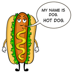 Hot dog cartoon pop art PNG illustration