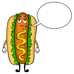 Hot dog cartoon pop art PNG illustration