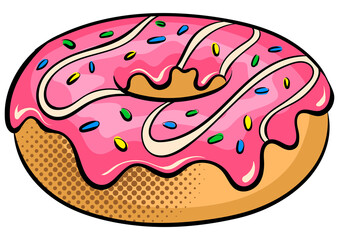 Donut pop art PNG illustration
