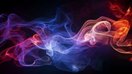 Chromium holographic smoke swirl on vibrant gradient studio backdrop with double exposure effect