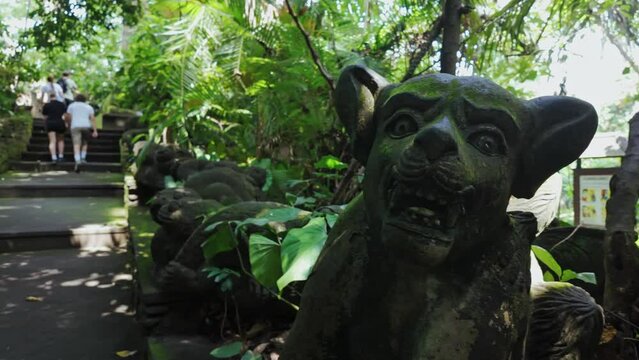 Statues in the Monkey Forest, Ubud, Bali, Indonesia.