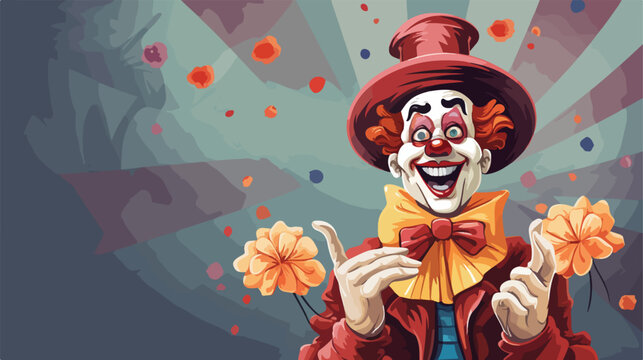 Illustration of a funny clowns series 2d flat carto