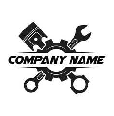 Mechanical technology logo, automotive logo symbol Vector illustration of piston logo. piston spare parts