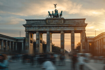Retro styled Brandenburg Gate in Berlin - obrazy, fototapety, plakaty