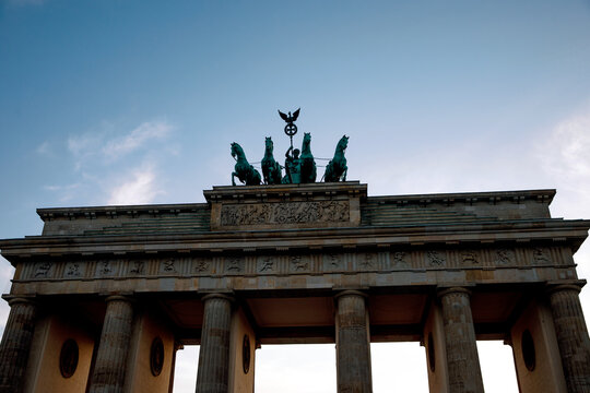 The Quadriga at the top of the Brandenburg Gate in Berlin