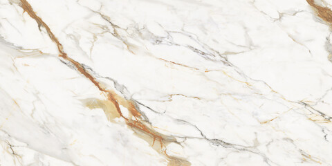 White marble with golden brown and grey veins; Italian blanco catedra stone texture for digital...