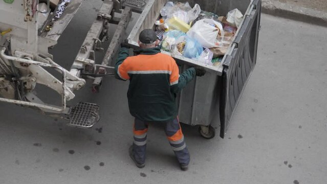Garbage Truck In The Work
