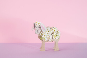 Embrace the spring spirit with this charming folk art photo featuring a sheep crafted from a toilet...