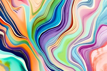 Naklejka premium Closeup of abstract watercolor paint background texture with liquid fluid marbled paper texture banner texture. Generative AI (생성형 AI)