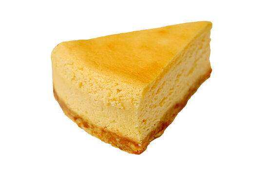Slice of Mouthwatering Baked Cheesecake Isolated on Transparent Backdrop, PNG File