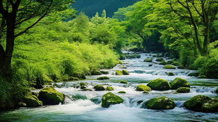 stream in the forest.