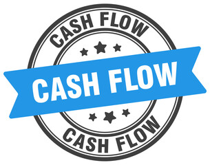 cash flow stamp. cash flow label on transparent background. round sign