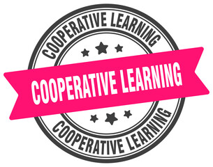 cooperative learning stamp. cooperative learning label on transparent background. round sign