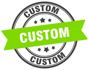 custom stamp. custom label on transparent background. round sign